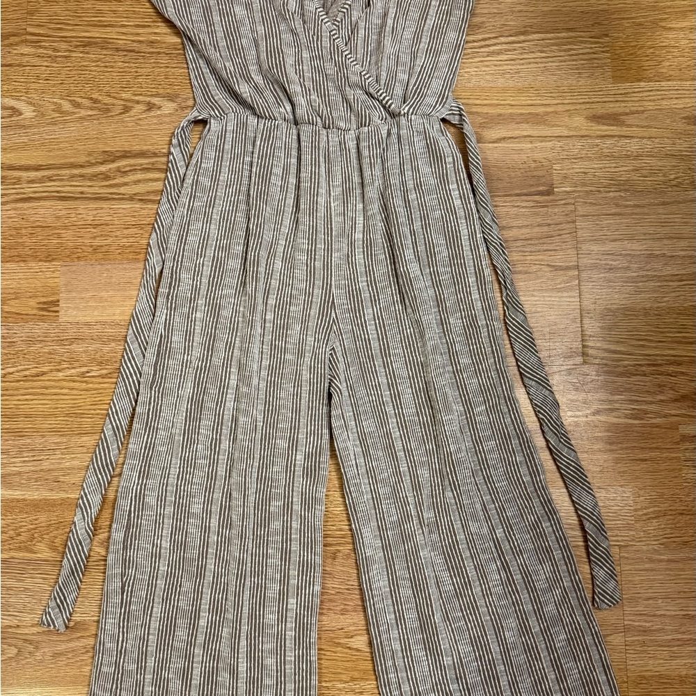 Caution To The Wind womens medium Striped Jumpsuit